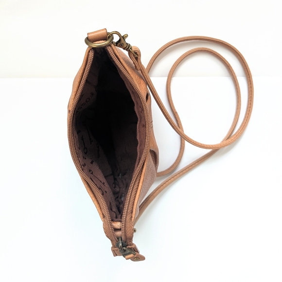 Fossil little crossbody tan pebbled leather bag Style SL2885 - Picture 9 of 10
